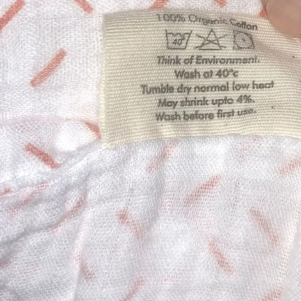 WHITEWRAP Muslin Swaddle Blanket Soft Cotton Little Orange Sprinkles 47 in sq